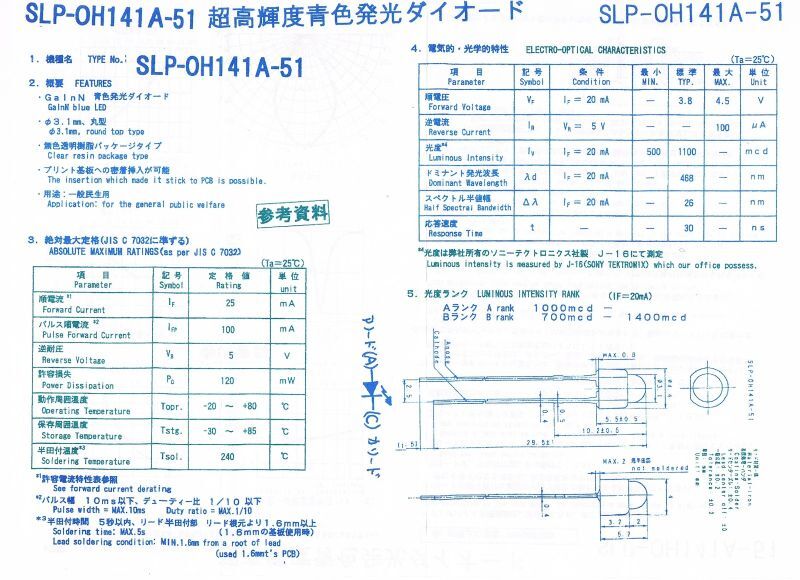 画像4: 3mm 青色  SLP-OH141-51